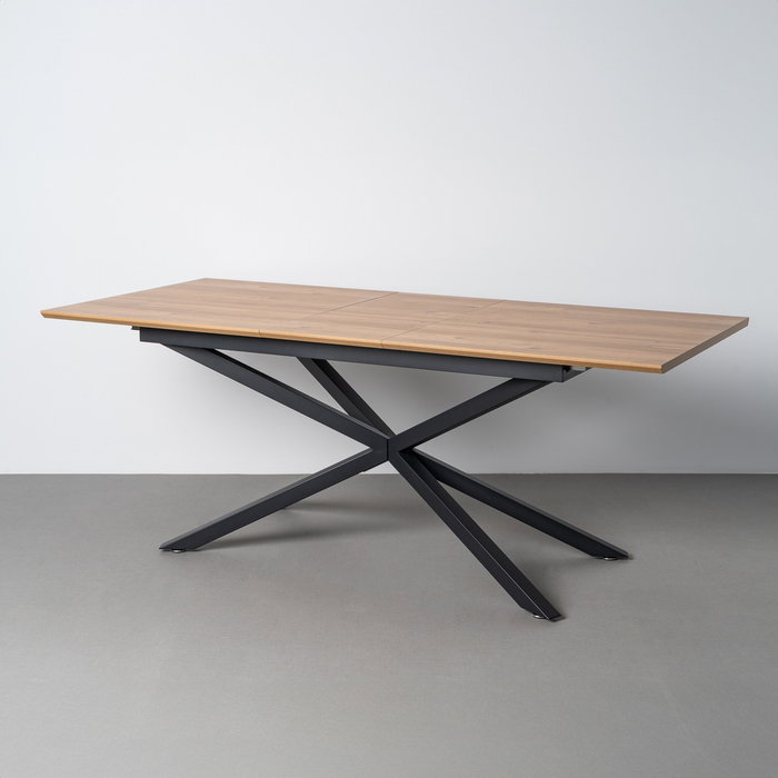 Mesa Extensible Natural Dm-Metal Salón 160 X 90 X 76 cm