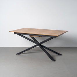 Mesa Extensible Natural Dm-Metal Salón 160 X 90 X 76 cm