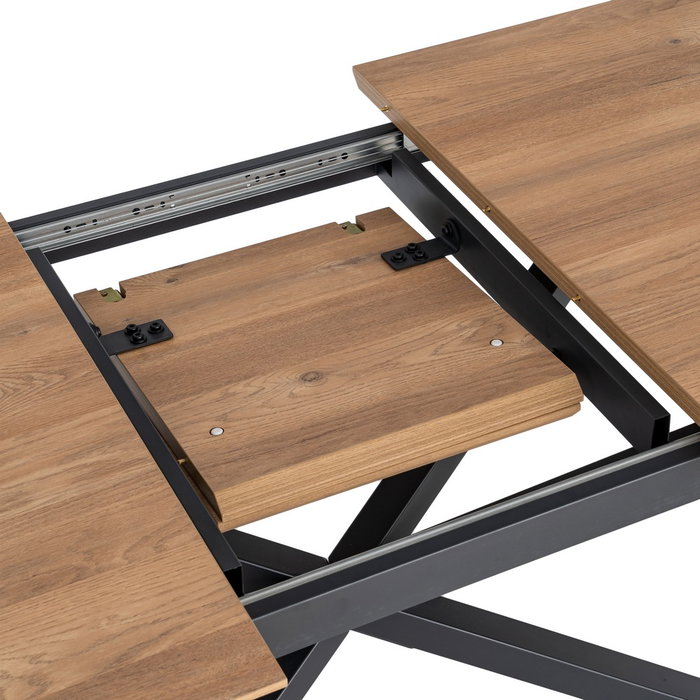 Mesa Extensible Natural Dm-Metal Salón 160 X 90 X 76 cm