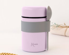 KioKids Termo Papillero Acero Inoxidable Lavanda Con Cuchara 500ml Conserva Calor Frío 12h Niños +0 Meses