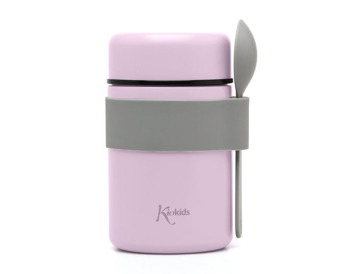 KioKids Termo Papillero Acero Inoxidable Lavanda Con Cuchara 500ml Conserva Calor Frío 12h Niños +0 Meses