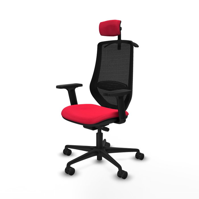 PIQUERAS Y CRESPO Silla de oficina Mardos con mecanismo Sincro/Traslack, Tela Roja y Malla Negra PIQUERAS Y CRESPO Silla de oficina Mardos con mecanismo Sincro/Traslack, Tela Roja y Malla Negra