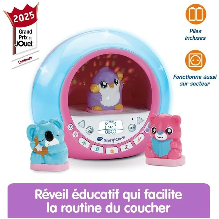 Vtech VTE3417766219558 Mi Cuentista de Historias Reloj Despertador Rosa - Idioma francés