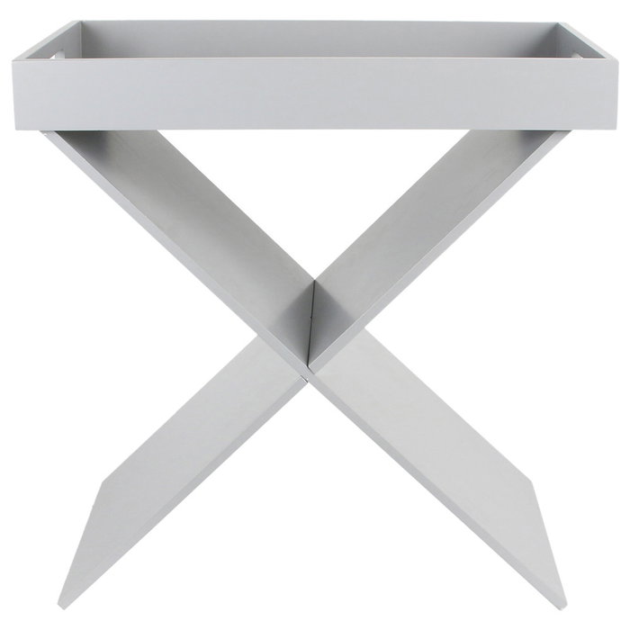 Home Deco Factory Mesa Bandeja Desmontable Gris 46x32 cm h.48,5 cm