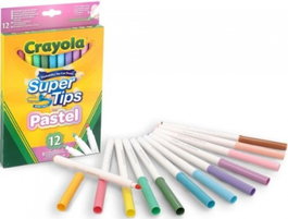CRAYOLA Estuche de 12 Rotuladores Super Punta Lavables Colores Pastel