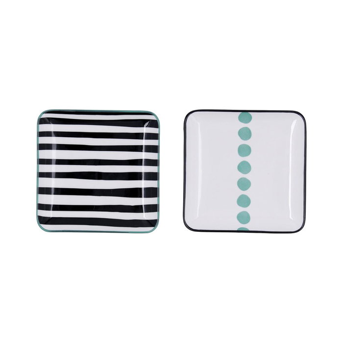 Bidasoa Set de 2 Bandejas de Porcelana Zigzag 15x15 cm Bidasoa Set de 2 Bandejas de Porcelana Zigzag 15x15 cm