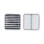 Bidasoa Set de 2 Bandejas de Porcelana Zigzag 15x15 cm