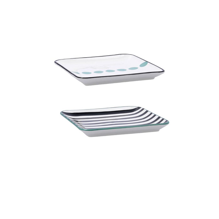 Bidasoa Set de 2 Bandejas de Porcelana Zigzag 15x15 cm Bidasoa Set de 2 Bandejas de Porcelana Zigzag 15x15 cm