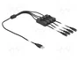 DeLOCK Cable USB Tipo-A a 4 x DC 5,5 x 2,1 mm hembra con interruptor, 1 m