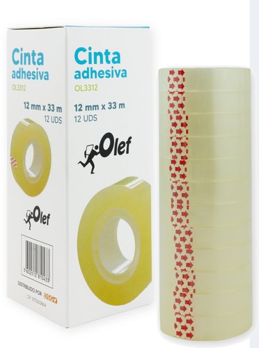OLEF Cinta Adhesiva Transparente 33x12 (Set de 12) OLEF Cinta Adhesiva Transparente 33x12 (Set de 12)