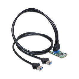 DeLOCK Adaptador Mini PCIe a USB 3.0 - 95234 para Puerto PCI Express con 2 Puertos USB 3.2 Gen 1, 5 Gbit/s, Interno para Windows