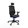 PIQUERAS Y CRESPO Silla de oficina Mardos con mecanismo Sincro/Traslack, Azul marino y Negro