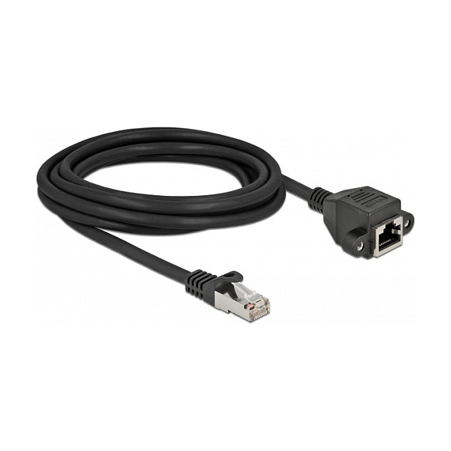 DeLOCK Cable de extensión de red Cat.6a S/FTP RJ45 de 3 m Negro