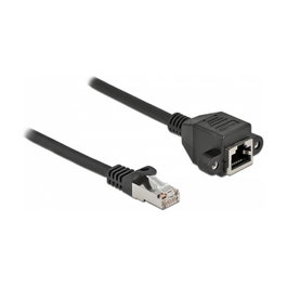 DeLOCK Cable de extensión de red S/FTP RJ45 macho a RJ45 hembra Cat.6a 3 m negro