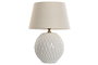 DKD Home Decor Lámpara de Sobremesa de Porcelana y Algodón Blanco