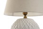 DKD Home Decor Lámpara de Sobremesa de Porcelana y Algodón Blanco