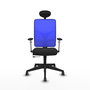 PIQUERAS Y CRESPO Silla de oficina Motilla con mecanismo Sincro/Traslack, Azul y Negro