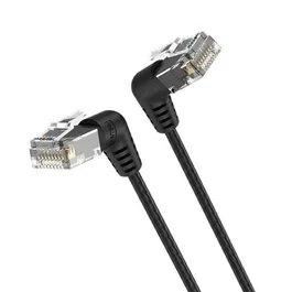 Vention Cable de Red Ethernet RJ45 UTP Cat.6A con Conector de 90 grados, 50 cm, Negro