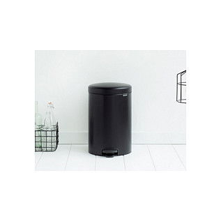 Brabantia Newicon Cubo de Basura 20 L Negro Mate con Pedal, Plástico, Diámetro 29 cm Brabantia Newicon Cubo de Basura 20 L Negro Mate con Pedal, Plástico, Diámetro 29 cm