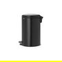Brabantia Newicon Cubo de Basura 20 L Negro Mate con Pedal, Plástico, Diámetro 29 cm