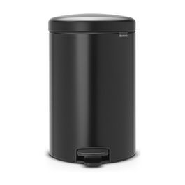 Brabantia Newicon Cubo de Basura 20 L Negro Mate con Pedal, Plástico, Diámetro 29 cm