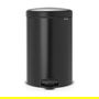 Brabantia Newicon Cubo de Basura 20 L Negro Mate con Pedal, Plástico, Diámetro 29 cm
