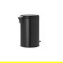 Brabantia Newicon Cubo de Basura 20 L Negro Mate con Pedal, Plástico, Diámetro 29 cm