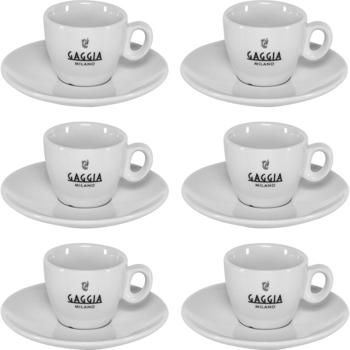 Gaggia Milano Set de 6 Tazas de Espresso y Platillos Blanco Gaggia Milano Set de 6 Tazas de Espresso y Platillos Blanco