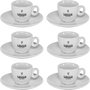 Gaggia Milano Set de 6 Tazas de Espresso y Platillos Blanco