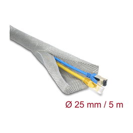 DeLOCK Manguito trenzado para apantallamiento EMC auto-cerrante 5 m x 25 mm