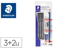 Staedtler Rotulador Calibrado Micrométrico 308 Negro Blister 3 Unidades Trazo 0.2, 0.4, 0.8mm