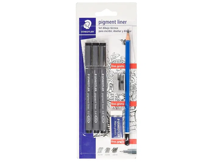 Staedtler Rotulador Calibrado Micrométrico 308 Negro Blister 3 Unidades Trazo 0.2, 0.4, 0.8mm