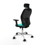 PIQUERAS Y CRESPO Silla de oficina Jorquera con mecanismo Sincro/Traslack, Turquesa y Negro