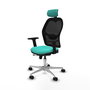 PIQUERAS Y CRESPO Silla de oficina Jorquera con mecanismo Sincro/Traslack, Turquesa y Negro