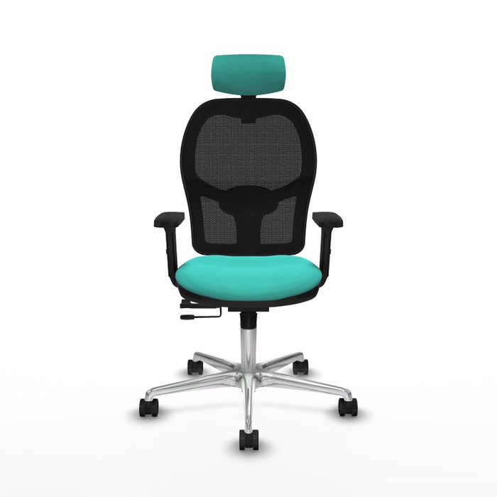 PIQUERAS Y CRESPO Silla de oficina Jorquera con mecanismo Sincro/Traslack, Turquesa y Negro