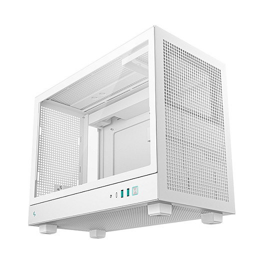 DeepCool CH160 PLUS White, Caja PC SFF Mini ITX, Blanco, Ventana Lateral, Soporta micro ATX/Mini-ITX, Ventiladores 120/140 mm, Radiador 240 mm, GPU 34.2 cm, 4 Ranuras