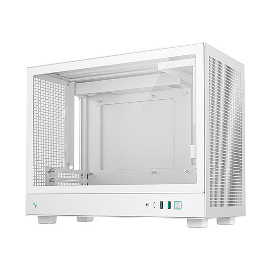 DeepCool CH160 PLUS White, Caja PC SFF Mini ITX, Blanco, Ventana Lateral, Soporta micro ATX/Mini-ITX, Ventiladores 120/140 mm, Radiador 240 mm, GPU 34.2 cm, 4 Ranuras