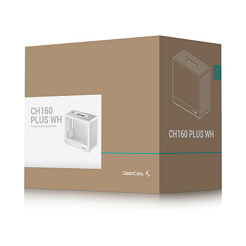 DeepCool CH160 PLUS White, Caja PC SFF Mini ITX, Blanco, Ventana Lateral, Soporta micro ATX/Mini-ITX, Ventiladores 120/140 mm, Radiador 240 mm, GPU 34.2 cm, 4 Ranuras
