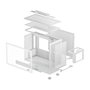 DeepCool CH160 PLUS White, Caja PC SFF Mini ITX, Blanco, Ventana Lateral, Soporta micro ATX/Mini-ITX, Ventiladores 120/140 mm, Radiador 240 mm, GPU 34.2 cm, 4 Ranuras