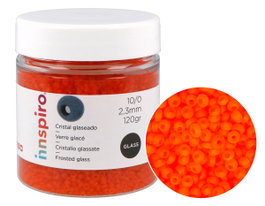 Innspiro Rocalla de Vidrio Redonda Glaseado Naranja 2,3mm 120g