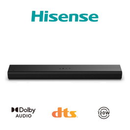 Hisense HS1000 Barra de Sonido 2.0 Canales 120W DTS Virtual:X Dolby Audio Negro Bluetooth HDMI USB