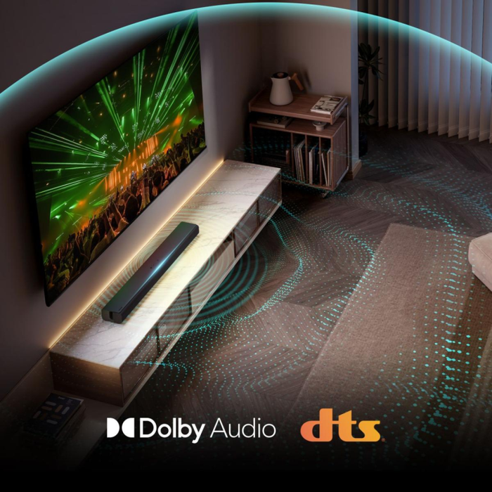 Hisense Barra de Sonido HS1000 Negro 2.0 Canales 120W con DTS Virtual:X y Dolby Audio