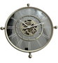 DKD Home Decor Reloj de Pared de Hierro y Espejo Champán 67x67 cm