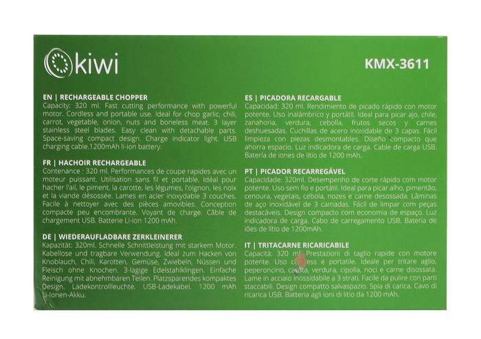 Inde Picadora y Batidora Recargable USB 320 ml