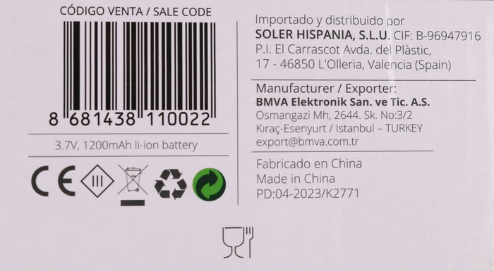 Inde Picadora y Batidora Recargable USB 320 ml