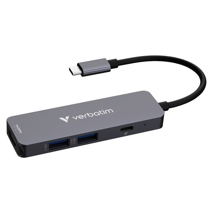 Verbatim Hub 32155 USB-C con HDMI 4K 60Hz, USB 3.1 y PD 100W, Gris Verbatim Hub 32155 USB-C con HDMI 4K 60Hz, USB 3.1 y PD 100W, Gris