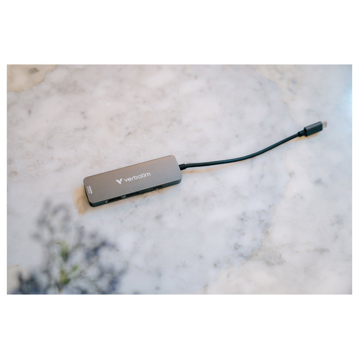 Verbatim Hub 32155 USB-C con HDMI 4K 60Hz, USB 3.1 y PD 100W, Gris Verbatim Hub 32155 USB-C con HDMI 4K 60Hz, USB 3.1 y PD 100W, Gris