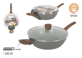 Masterchef Sartén de 28 cm con tapa M HIPERS con pack de 4 unidades