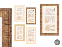 GIFTDECOR Marco Rayado para 3 Fotos Vertical Surtido (Pack de 12)