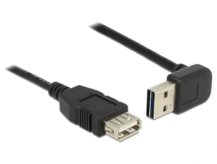 DeLOCK Cable USB 2.0 Tipo-A Macho y Hembra, 2 m, Negro